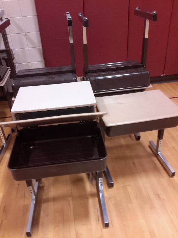 10 Virco Desks with opening top.  Adjustable Height