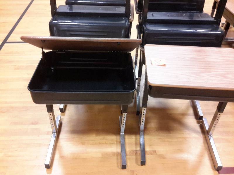 10 Virco Desks with opening top.  Adjustable Height