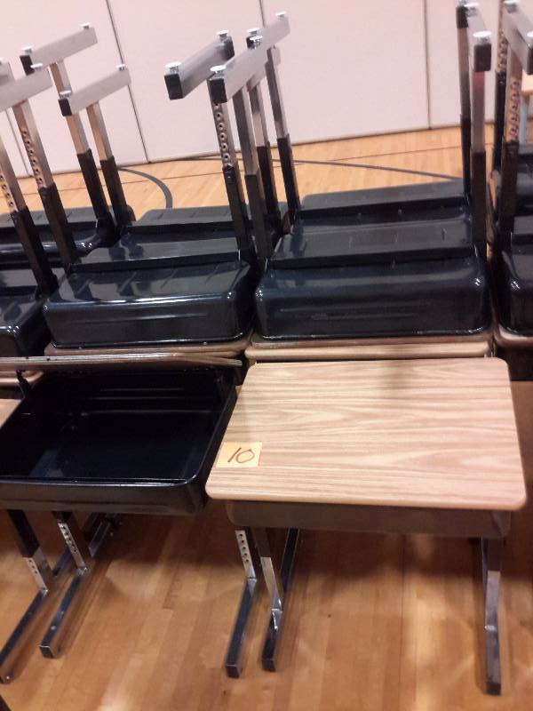 10 Virco Desks with opening top.  Adjustable Height