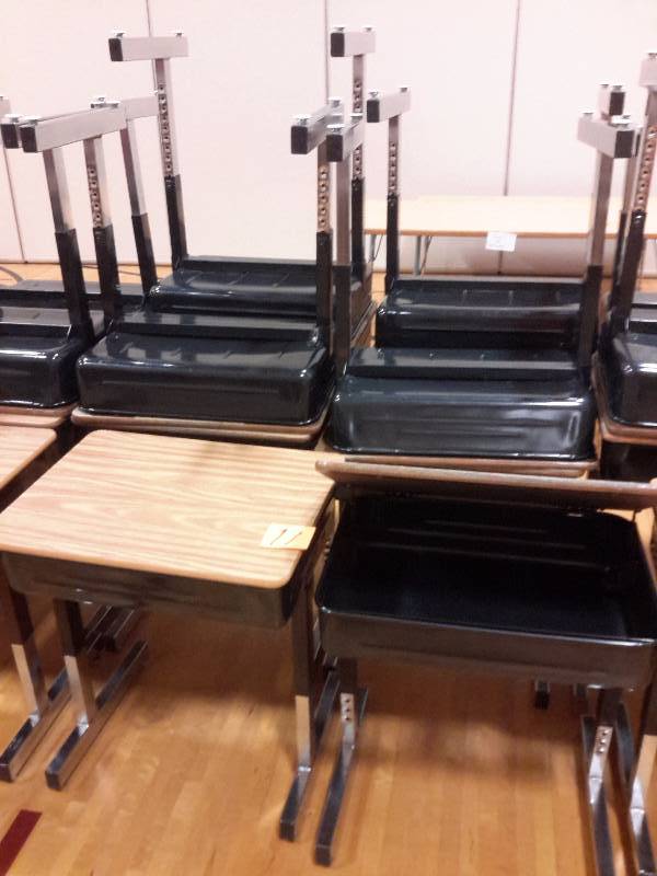 10 Virco Desks with opening top.  Adjustable Height