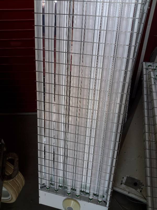 5, 6 bulb T8 type Fluorescent fixtures.. 2ft x 4ft