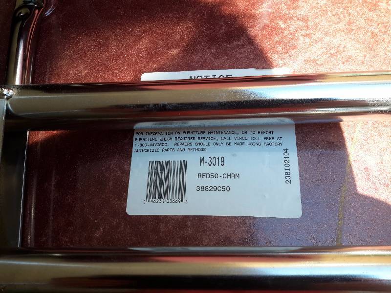 10 Dark Green, Maroon and Lt Green Heavy Plastic and Chrome Straight Back Chairs.