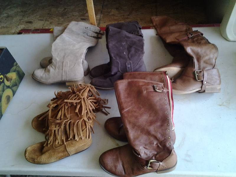 5 Pair Brown Riding Boots Size 6