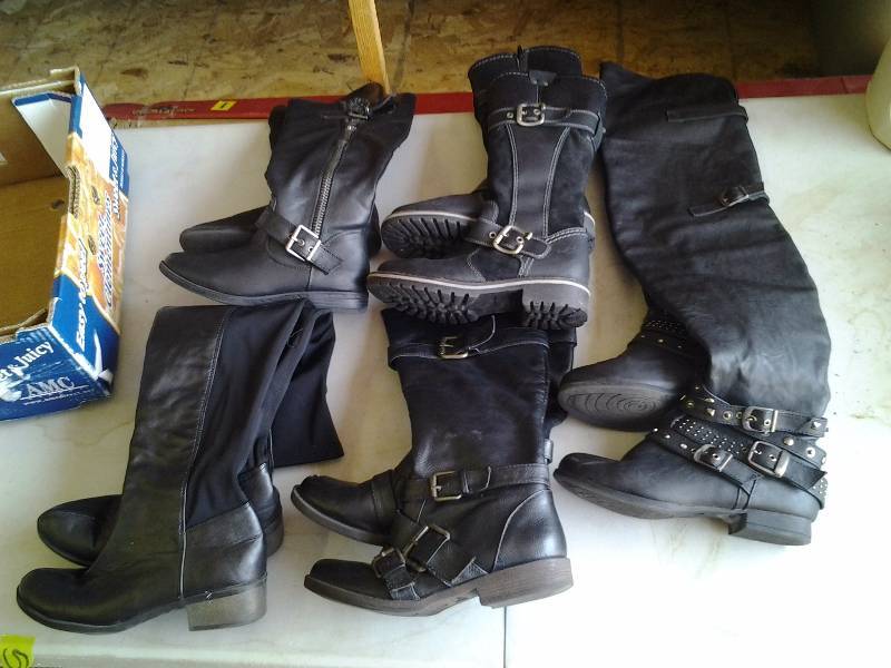 5 Pair Black Riding Boots Size 6