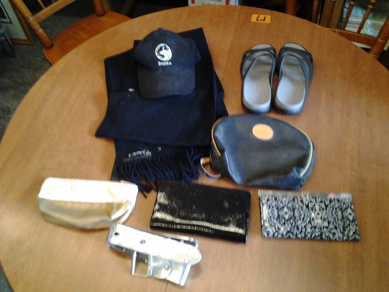 Crocs Sandals Size 7, Cosmetics Bags, Wallets, Scarf, Misc