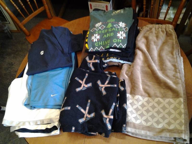 Large Lot Of Mens Clothing Size Large Basketball Shorts, T-Shirts