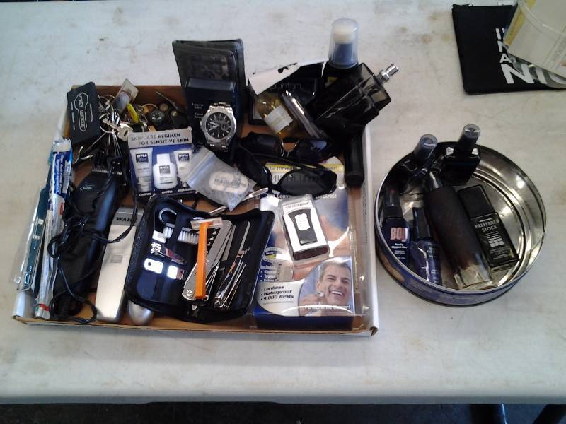 Lot Of Mens Misc Cologne, Wallet, Watch, Grooming Kit, More
