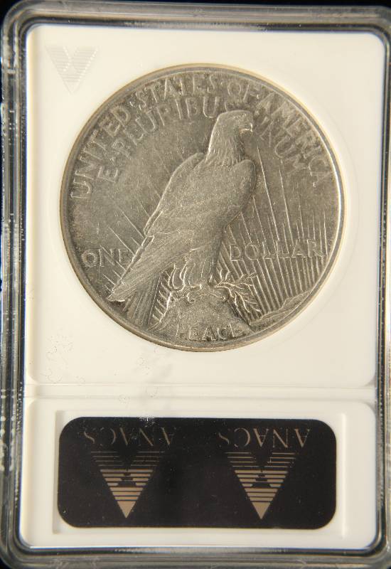 lot 02 image: 1921 PEACE SILVER DOLLAR EF45 ANACS