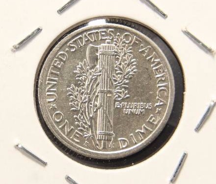 lot 06 image: 1918-S MERCURY SILVER DIME UNC.