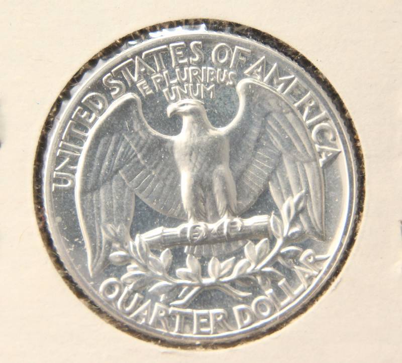 lot 20 image: 1962 PROOF WASHINGTON SILVER QUARTER