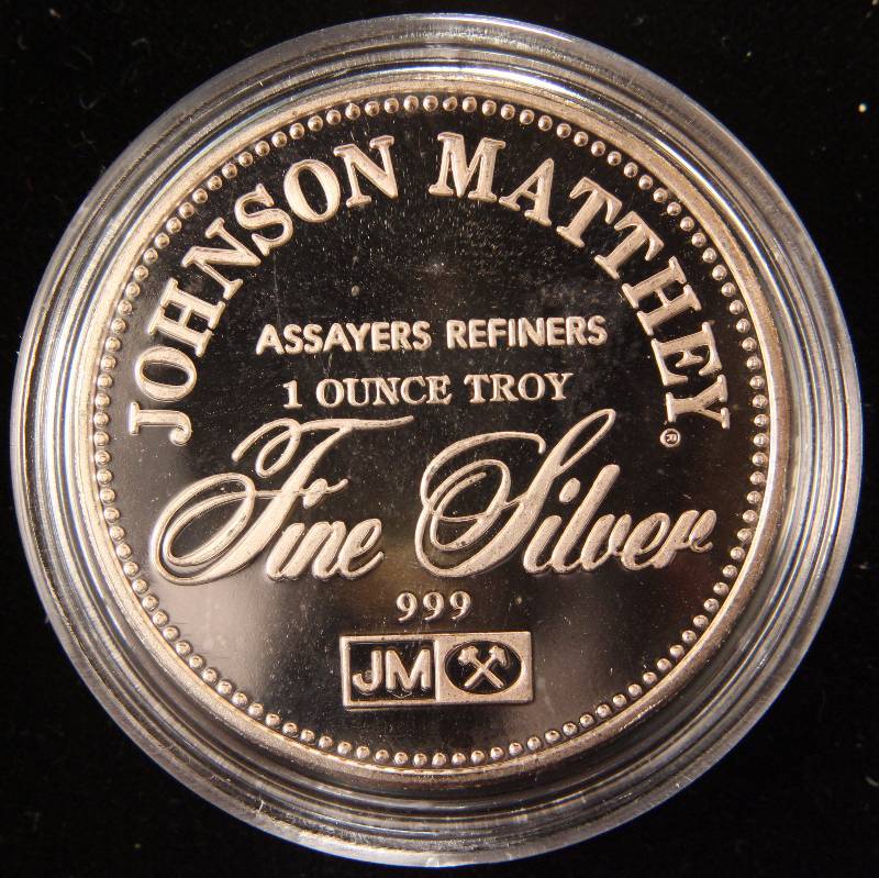 lot 23 image: 1 TROY OZ. .999 FINE SILVER JM JOHNSON MATTHEY THE RIGHT TO VOTE IN AIRTITE