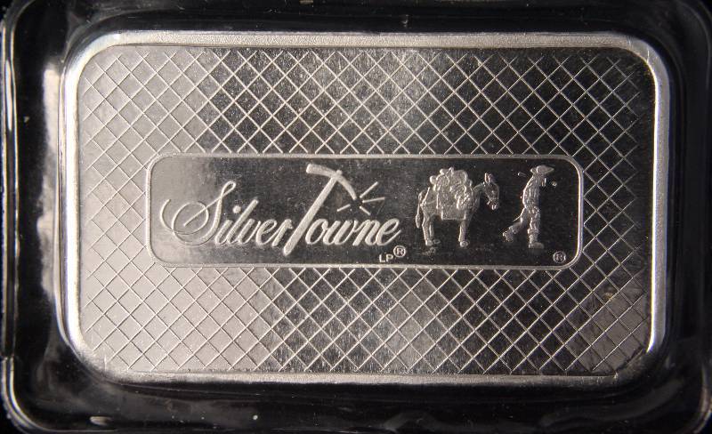 lot 28 image: 5 TROY Oz. .999 FINE SILVER BAR PROSPECTOR SEALED