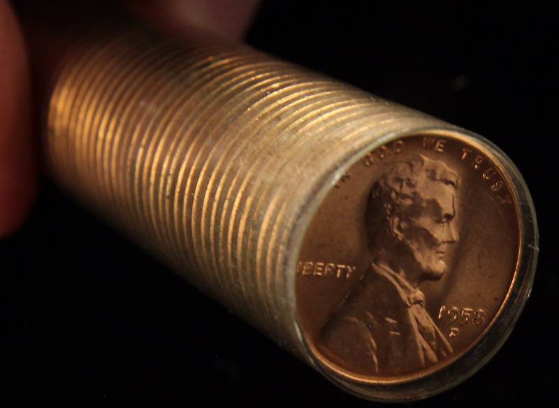lot 31 image: BU ROLL OF 1958-D WHEAT CENTS (50 COINS)
