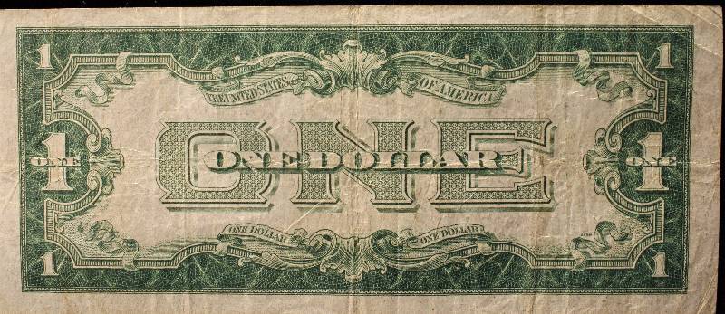 lot 07-A image: 1928-A FUNNY BACK $1 SILVER CERTIFICATE VF