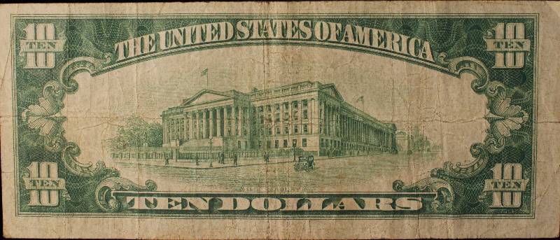 lot 18-A image: 1934 US $10 FEDERAL RESERVE NOTE KANSAS CITY FINE