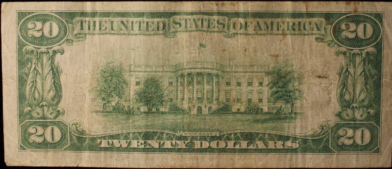 lot 41-A image: 1934 US $20 FEDERAL RESERVE NOTE KANSAS CITY VF