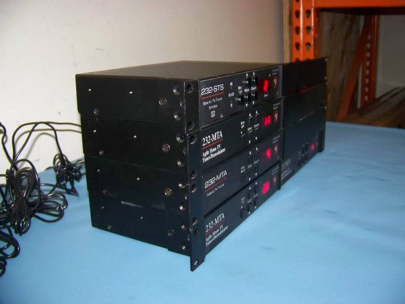 lot 100 image: (3) Contemporary Research, Agile Mono TV (Television) Tuner  Demodulator and (1) Stereo TV Tuner with Power Supplies