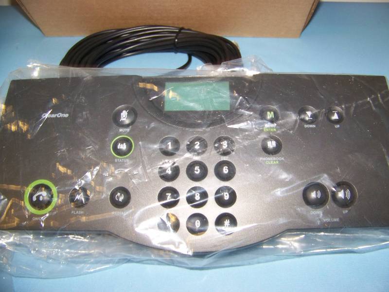 lot 97 image: ClearOne, TableTop, Wired, Control Console, (2) ClearOne, Mic Pods and miscellaneous Cables  - NEW