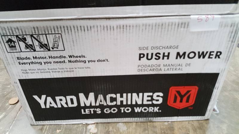 lot 584 image: Yard Machines 20 Push Gas Lawnmower Red