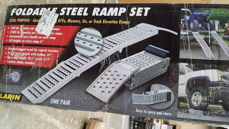 lot 590 image: Larin 6ft Dual Purpose Steel Ramp Set