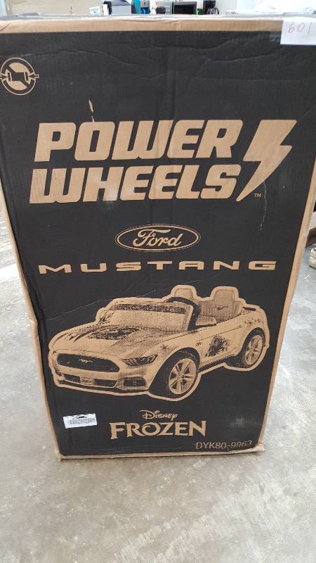 lot 601 image: Fisher-Price Power Wheels Smart Drive Disney Frozen Ford Mustang Ride-On