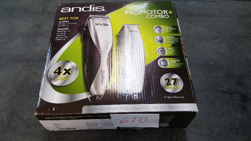 lot 610 image: Andis Pro Motor 27pc Hair ClipperTrimmer Combo