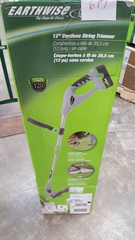 lot 617 image: Earthwise 12 18V NiCad Cordless Grass TrimmerEdger