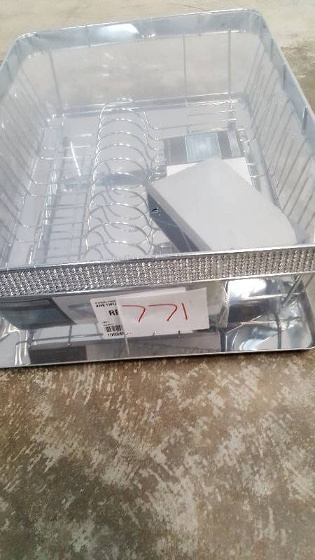lot 771 image: Simplify Chrome Dish Rack with Plastic Cup