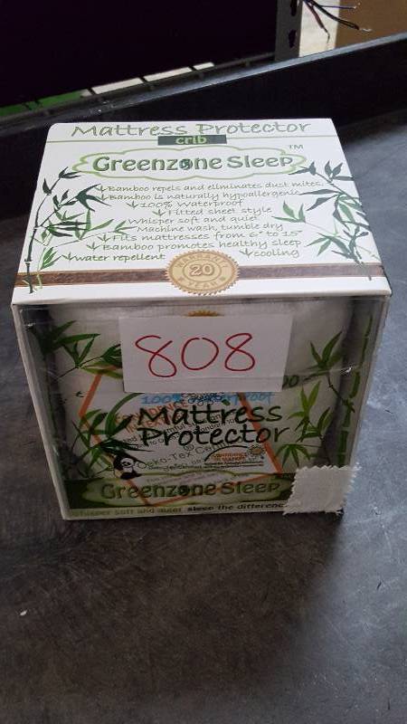 lot 808 image: Greenzone Terry Waterprooof Crib Mattress Pad WhiteWhite