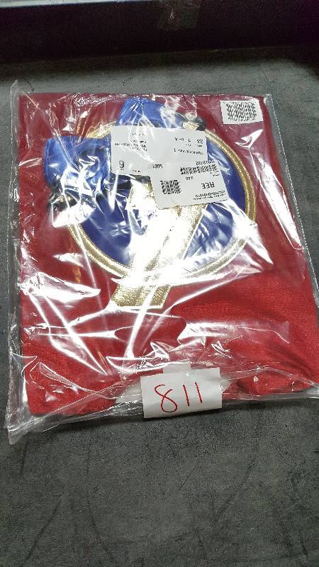 lot 811 image: Little Adventures Red Hero Cape with Reversible RedBlue Power Mask