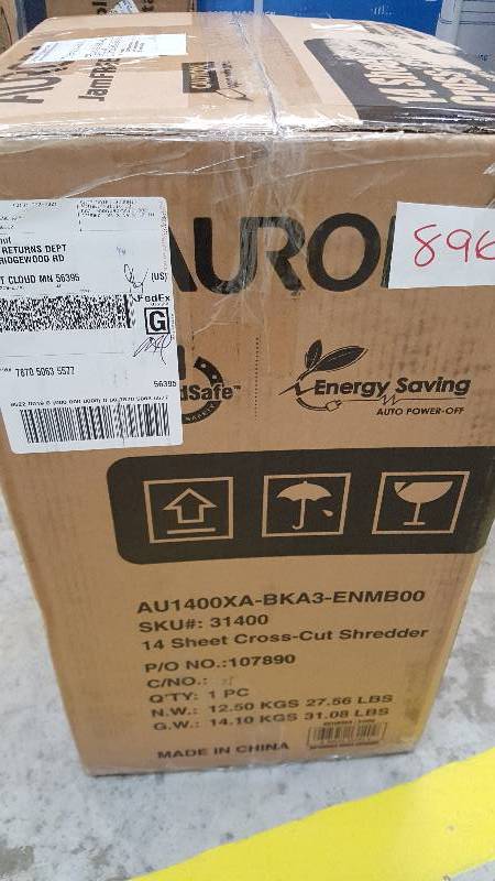 lot 896 image: Aurora 10-Sheet Crosscut Shredder
