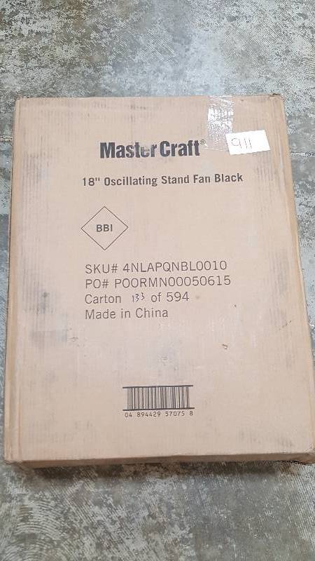lot 911 image: MC 18 Oscillating Stand Fan Black