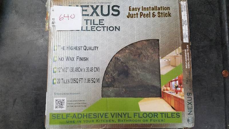 lot 640 image: Lot of 4 - Nexus 12 x 12 Floor Tile Set - Slate