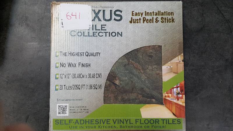 lot 641 image: Lot of 4 - Nexus 12 x 12 Floor Tile Set - Slate