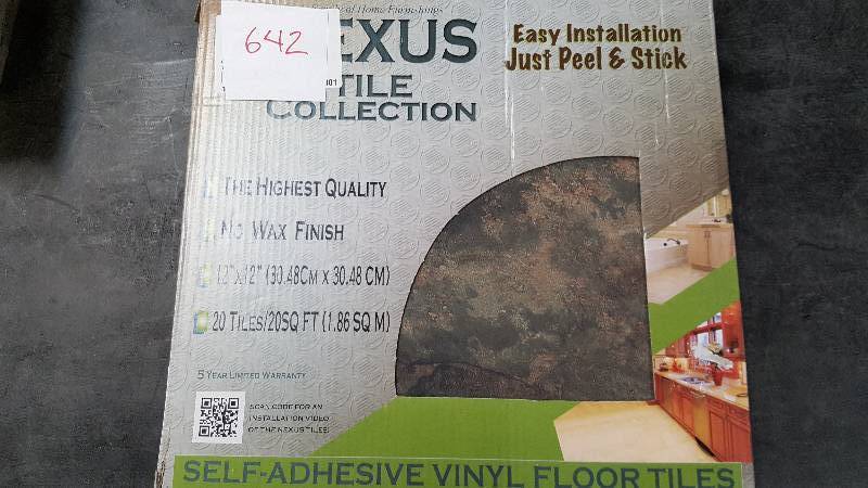 lot 642 image: Lot of 4 - Nexus 12 x 12 Floor Tile Set - Slate
