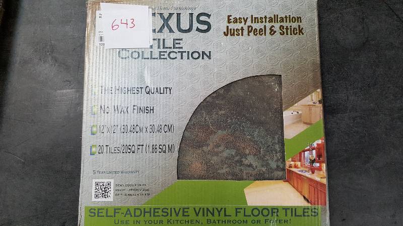 lot 643 image: Lot of 4 - Nexus 12 x 12 Floor Tile Set - Slate