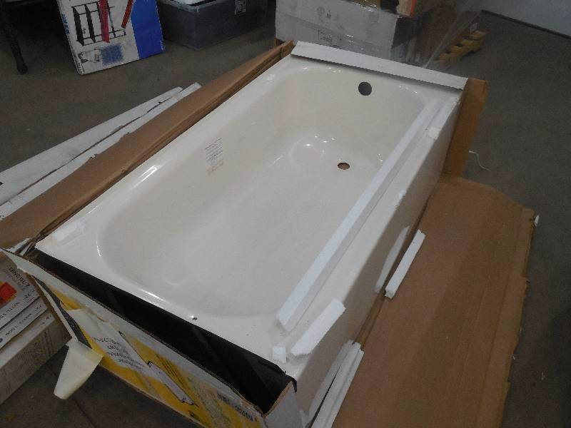 Bootz Industries Maui 5 ft. Right Drain Soaking Tub in Biscuit