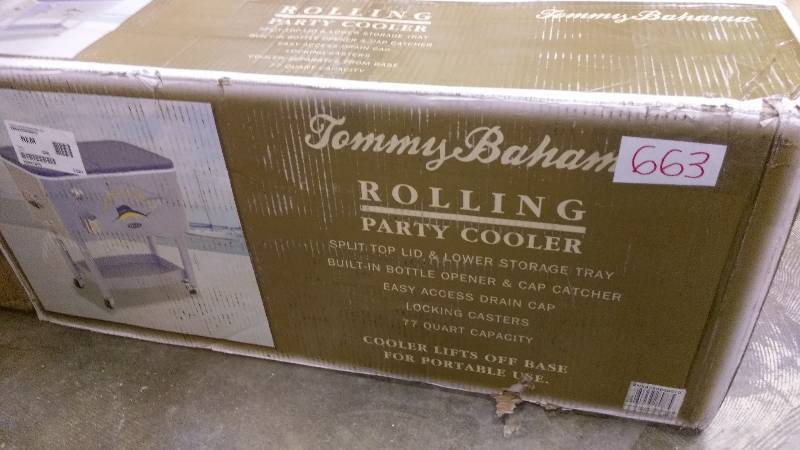 lot 663 image: Tommy Bahama Rolling Party Cooler