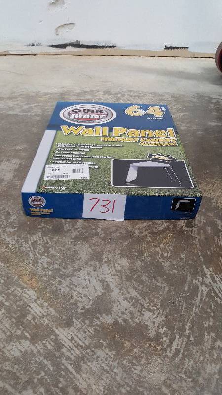 lot 731 image: Quik Shade Weekender 64 Accessory Wall Panel White (Panel only)