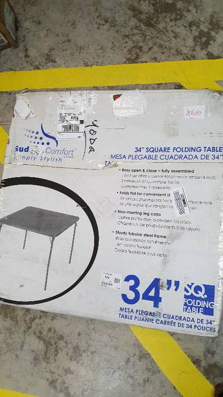lot 866 image: Square Folding Table Black