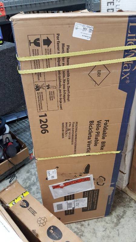 lot 883 image: LifeMax Folding Upright Exercise Bike