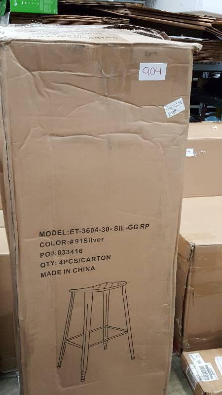 lot 904 image: Lot of 2 - 30 High Metal Indoor-Outdoor Barstool