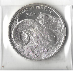 2015 Year of the Ram - 1 troy oz Fine Silver