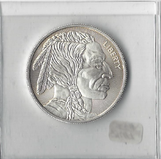 1 ounce pure silver - .999 fine - Buffalo Nickel Design