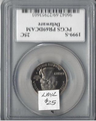 1999-S PCGS PR 69 DCAM - Delaware