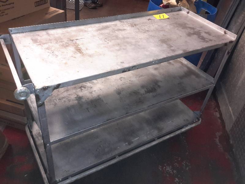lot 11 image: Galvanized work cart