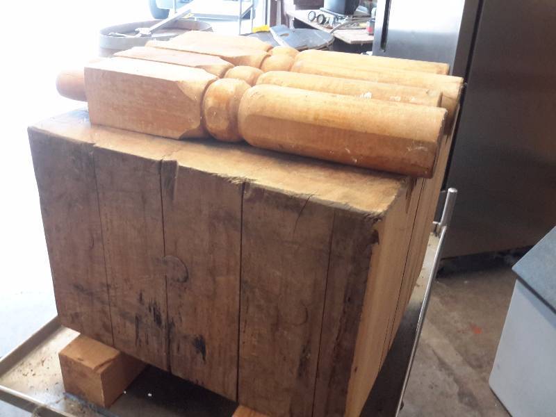 Meat Market Butcher Block table.
