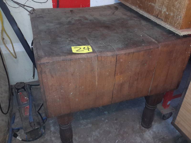 Meat Market Butcher Block table.