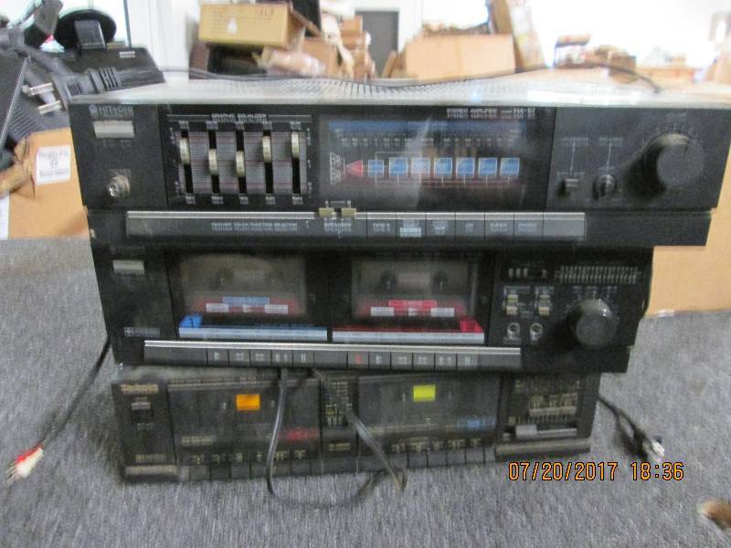 lot 214 image: hitachi and technics tape players a...