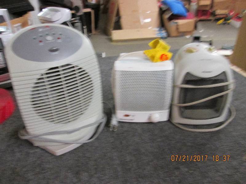 lot 243 image: 3 small forced air heaters tested a...